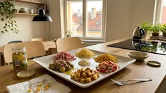 Salát „Pětka“ za pár minut bez vaření: efektní na talíři a s jedním trikem se žampiony