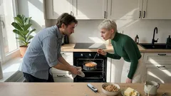 Velikonoční keks se skořicovou drobenkou, který je křupavý nahoře a jemný uvnitř