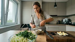 Jarní salát z pekingského zelí s proteinovou jogurtovou zálivkou