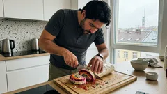 Jarní roláda „sleď v kožichu“ v lavaši: lehčí verze s jogurtovým dresinkem